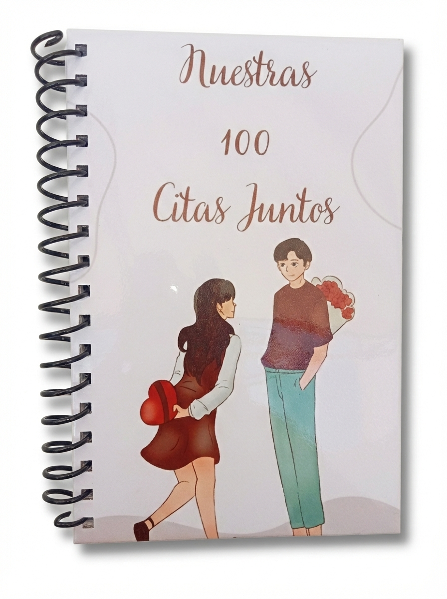 Libro "Nuestras 100 Citas Juntos A" – Agenda de Actividades y Álbum de Parejas
